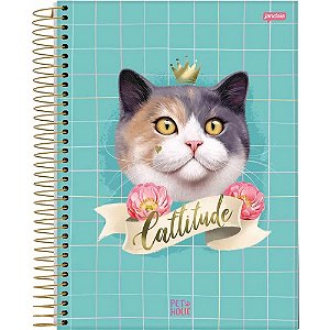 CADERNO ESPIRAL UNIV CD 1X1 96FLS  PET HOLIC FSC