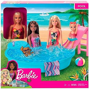 GHL91 BARBIE PISCINA CHIQUE COM BONECA