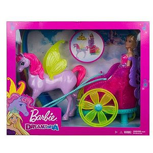 GJK53 BARBIE FANTASIA PRINCESA COM CARRUAGEM