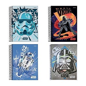STARSCHOOL CADERNO ESPIRAL UNIV 1M STAR WARS CD 80FLS