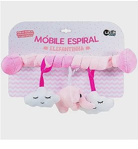 MOBILE DE CARRINHO ESPIRAL ELEFANTE MENINA