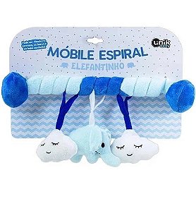 MOBILE DE CARRINHO ESPIRAL ELEFANTE MENINO