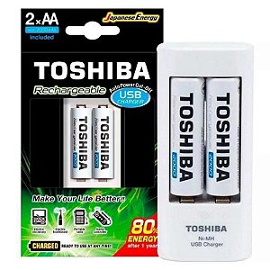 CARREG PILHA USB AA/AAA TOSHIBA C/2AA
