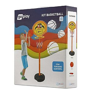 GO PLAY KIT BASKETBALL C/ PEDESTAL AJUSTAVEL, BOLA E BOMBA