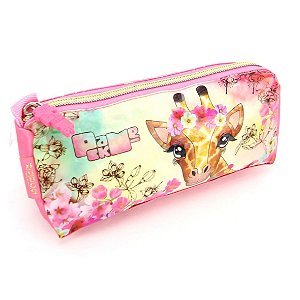 ESTOJO SIMPLES TRIANGULAR PACK ME GIRAFA ROSA U