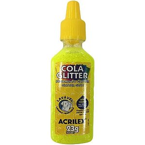 COLA GLITTER 23G / -COR AMARELO LIMÃO