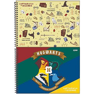 CADERNO ESPIRAL 275X200MM CD CART 96FLS /PT HARRY POTTER FSC