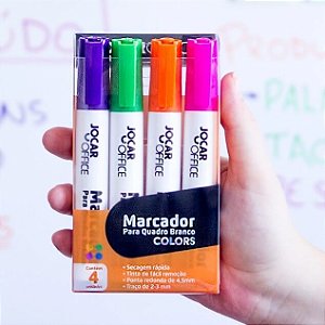 MARCADOR PARA QUADRO BRANCO COLORS ESTOJO/4 UNDS JOCAR OFFICE