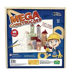 MEGA CONSTRUCOES 120 PCS ESTOJO - MADEIRA
