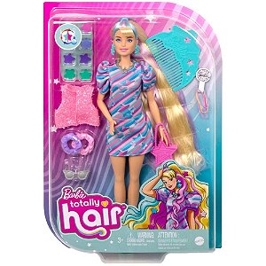 HCM88 BARBIE TOTALLY HAIR VESTIDO ESTRELAS
