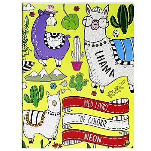 MEU LIVRO DE COLORIR NEON: LHAMA