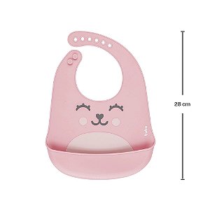 BABADOR DE SILICONE COM PEGA MIGALHAS GUMY ROSA