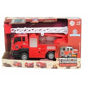 CAR709 - CARRINHO DE BRINQUEDO DE PLASTICO SORTIDA (TRUCK BOMBEIROS) - 7898692794634