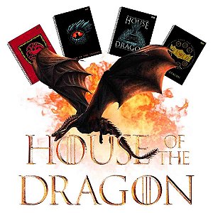 CADERNO ESPIRAL UNIV CD 1X1 80FLS  GOT - HOUSE OF THE DRAGON FSC