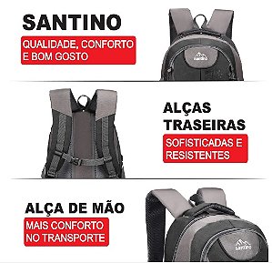 MOCHILA CAMPING NOTEBOOK  KILIMANJARO POLIESTER SANTINO - SAN94U COR: PRETA