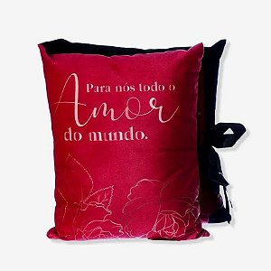 ALMOFADA FORMATO FIBRA CARTA LACO 30X30CM AMOR DO MUNDO  EAN :7908011768175