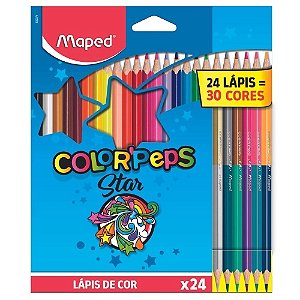 LAPIS DE COR COLORPEPS STAR 24 UNIDADES E 30 CORES
