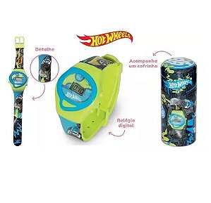 F0062-5 HOT WHEELS RELOGIO DIGITAL NO COFRINHO