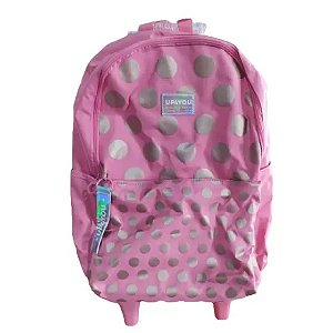 MOCHILA COM RODAS ROSA