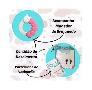 BONECA MIYA REBORN ROUPA ROSA