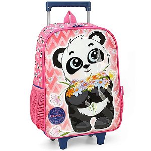 MOCHILA COM RODAS ROSA