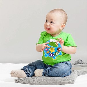 PANDEIRO COM LUZ E SOM AZUL MULTIKIDS