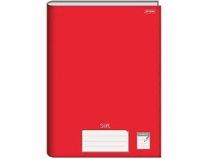 CADERNO BROCHURA 1/4 CD CALIGRAFIA VERMELHO 96FLS STIFF FSC