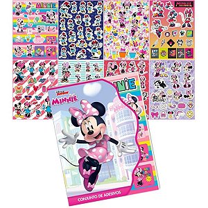 CONJ ADESIVOS LIC DISNEY C/8FLS UN MINNIE