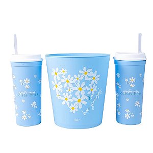 COPOS E BALDE DE PIPOCA - CALMOMILA