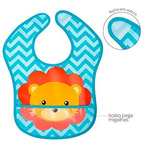 BABADOR COM BOLSO ANIMAL FUN LEAO