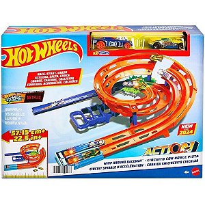 HTK17 HOT WHEELS ACTION PISTA CIRCUITO GIRO VELOZ