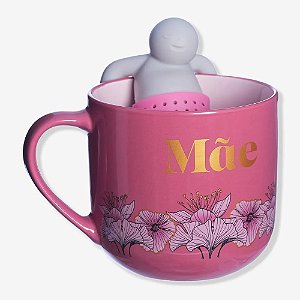 CANECA 350ML C/INFUSOR P/ CHA MAE FLORAL  EAN :7908623005347