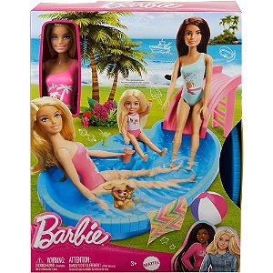 MATHRJ74 BARBIE PISCINA COM BONECA MAIO ROSA