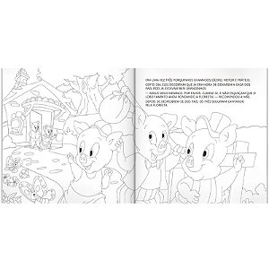 CONTOS CLASSICOS PARA COLORIR: TRES PORQUINHOS, O