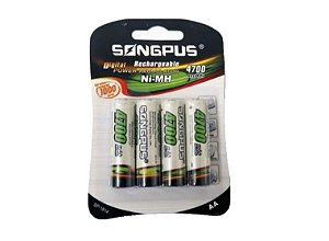 PILHA RECARREGAVEL AA 4700 MAH 4 UN GLACIER