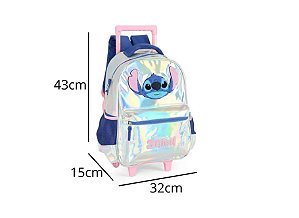MOCHILA COM RODAS PRATA STITCH
