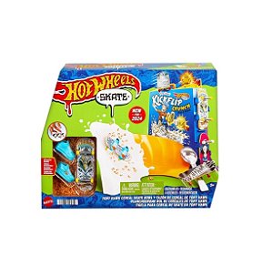 HTP09 HOT WHEELS SKATE DE DEDO C TENIS E PISTA SET BOWL DE CEREAL