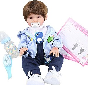 BONECA BEBE REBORN LAURA BABY ADAM 100% VINIL