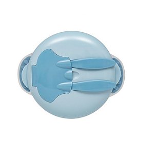 KIT REFEICAO COM COMPARTIMENTO E TALHERES AZUL