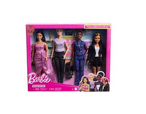 HRG54 BARBIE I CAN BE DIRETORA DE CINEMA KIT COM 4 BONECAS
