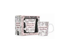 CANECA PORCELANA PREMIUM - COMECE COM ALEGRIA