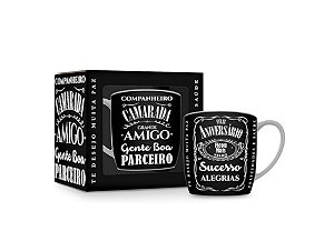CANECA PORCELANA URBAN 300ML - FELIZ ANIVERSARIO AMIGO