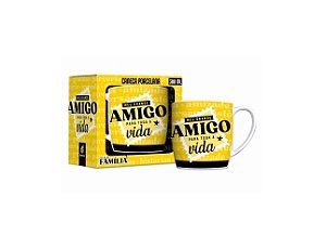CANECA PORCELANA URBAN 300ML FAMILIA - AMIGO PARA VIDA