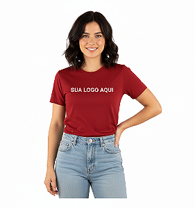 Camiseta de 95% Algodão + 5% Elastano - Adulto Bordo