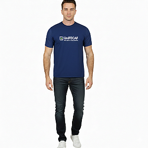 Camiseta Poliviscose (PV) Fio 30/1 - LISAS, GOLA REDONDA Adulto Azul Marinho