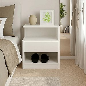 Mesa De Cabeceira Moderna 40cm Mdf Branco Enviada Montada Casa Decor