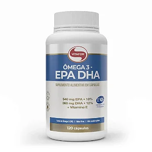 Ômega 3 EPA DHA: Ômega 3 + Vitamina E 120 Cápsulas | VITAFOR