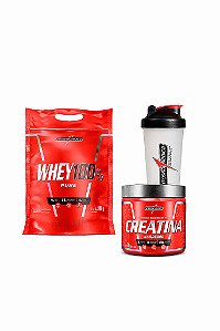 COMBO Whey 100% Pure + Creatina Pura 300g + COQUETELEIRA BRINDE | INTEGRAL MÉDICA
