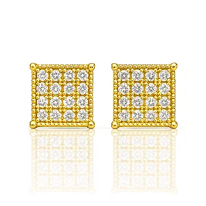 Par de Brinco Babel Cravejado em Zircônia Banhado a Ouro 18k