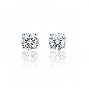 Par de Brinco Diamante 6mm (Banho Prata 925)